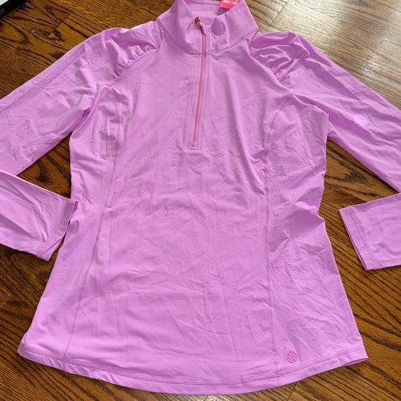 Lilly Pulitzer Justine half-zip UPF 50+ lavender cosmos size large NWT - Picture 3 of 9